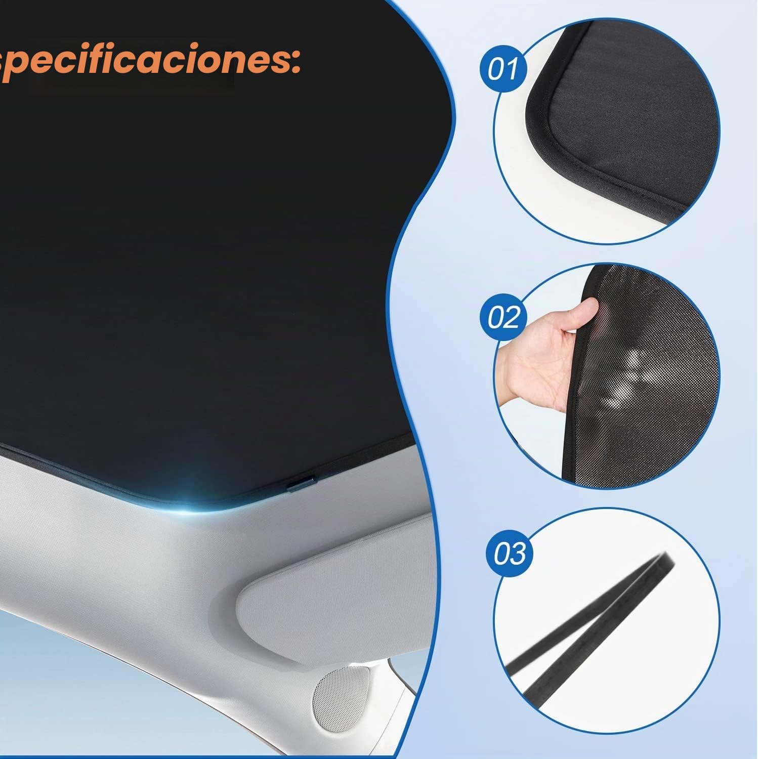 topfit Parasol para Tesla Model Y Aislamiento de Ventana de Techo protección contra Rayos UV Parasol para Tesla Model Y