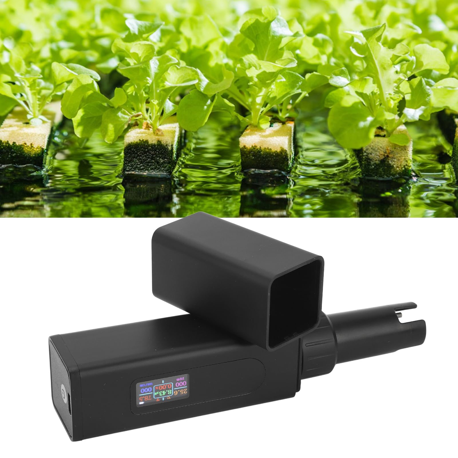 Testeur de qualité de l'eau 5 en 1 PH TDS Température EC Sel Mètre Écran LCD Moniteur de qualité de l'eau Multifonctionnel pour la Culture hydroponique, l'horticulture,