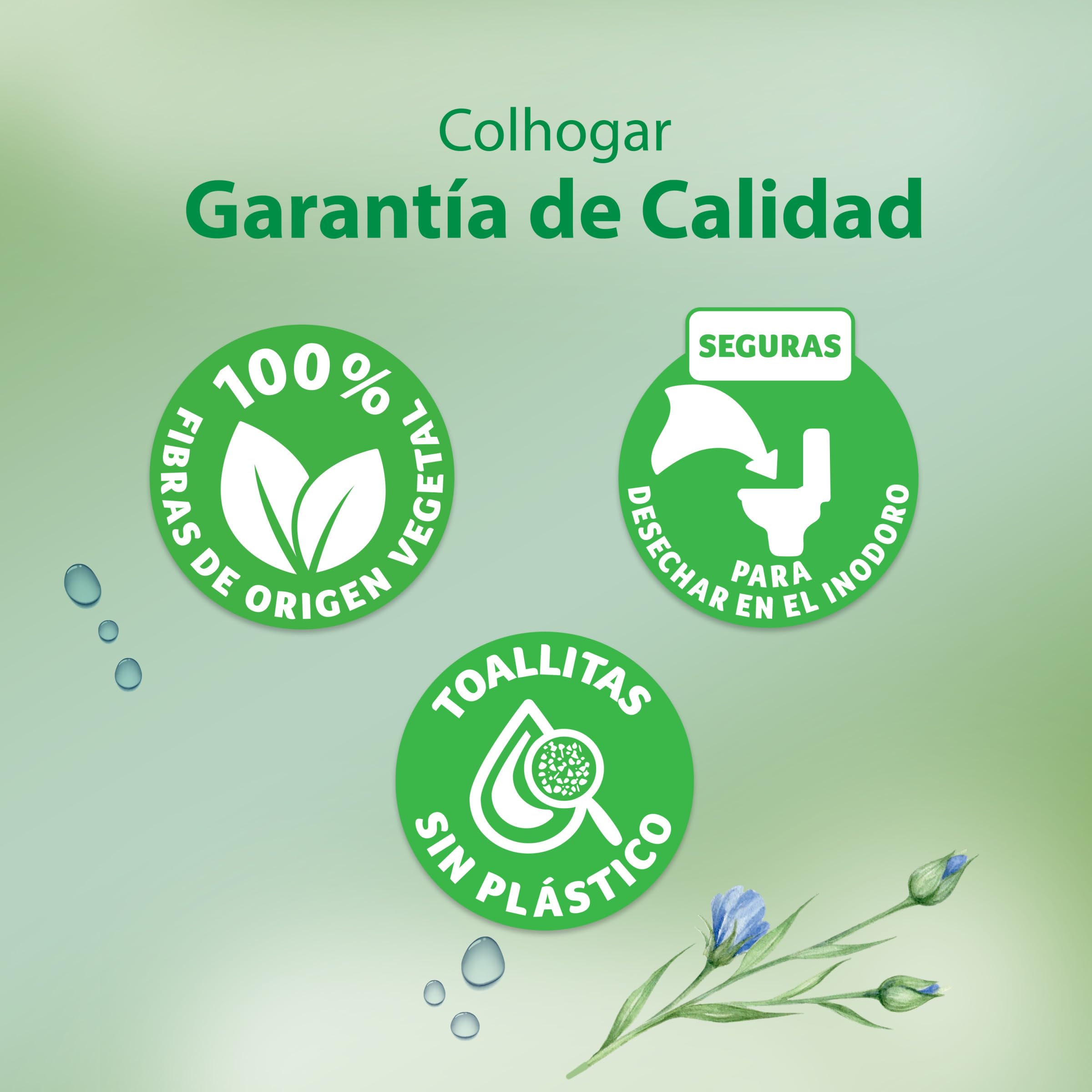 Colhogar Aloe 8x80 - Papel Higiénico Húmedo Desechable con Extracto de Aloe Vera - Sin Alcohol - Dermatológicamente Testado - Paquete con 640 Toallitas Húmedas y Desechables por WC