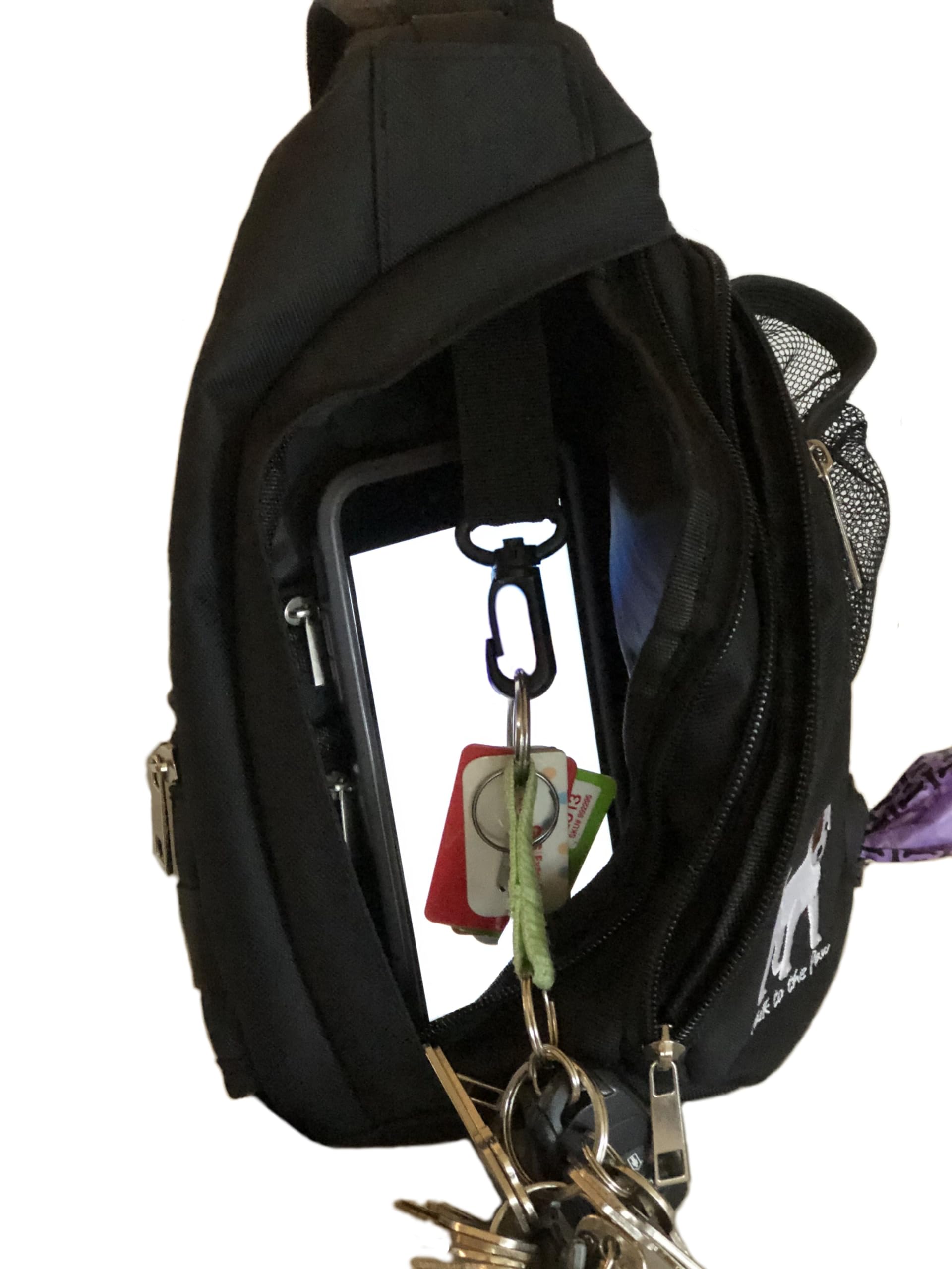 Talk to the Paw Sac de Promenade pour Chien – Pochette de friandises d'entraînement – Distributeur de Sacs à déjections Canines – Sac à friandises pour Chien avec Laisse Mains Libres (Noir)