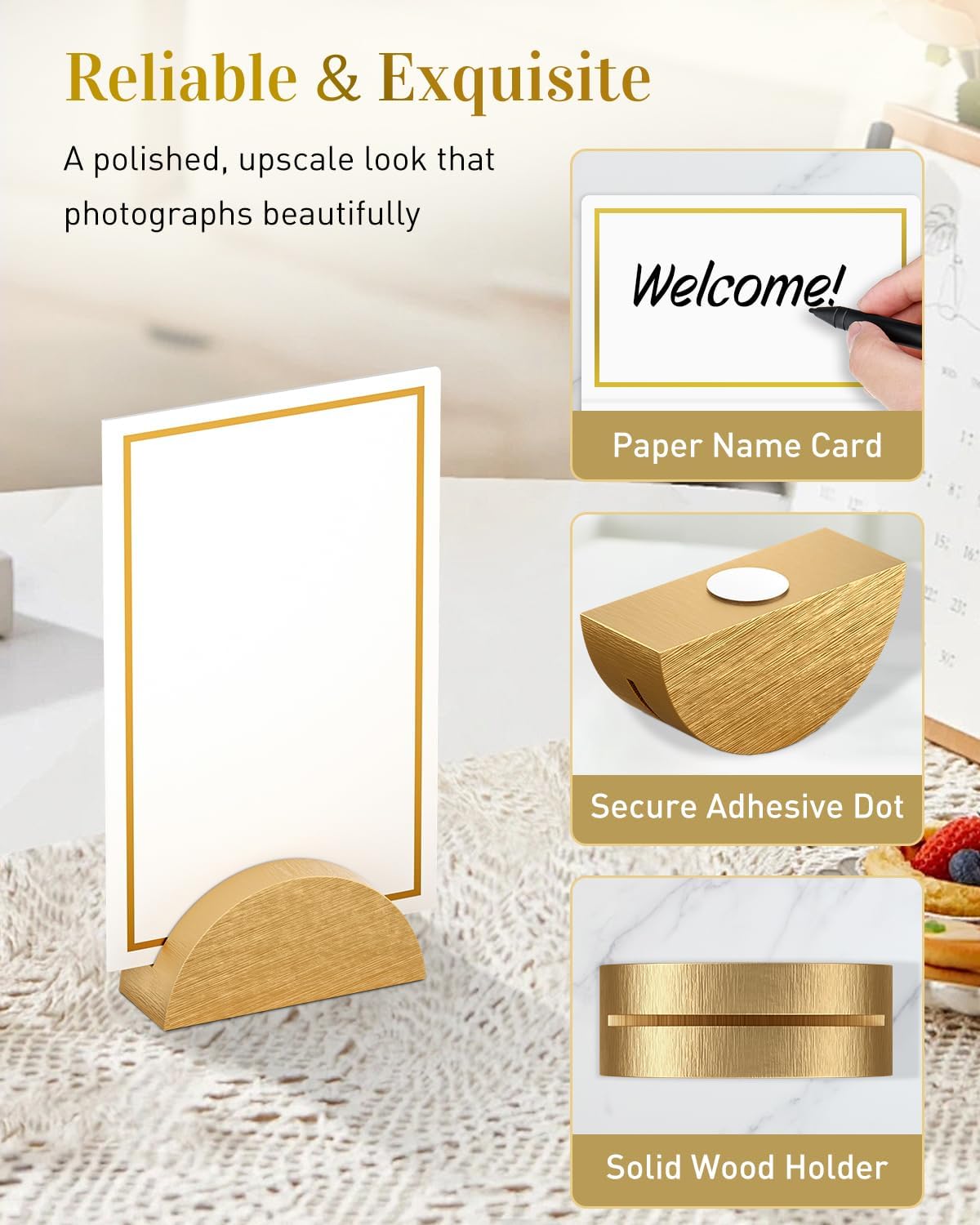 Wedding Place Card Holders - Elegant Set of 24 -3