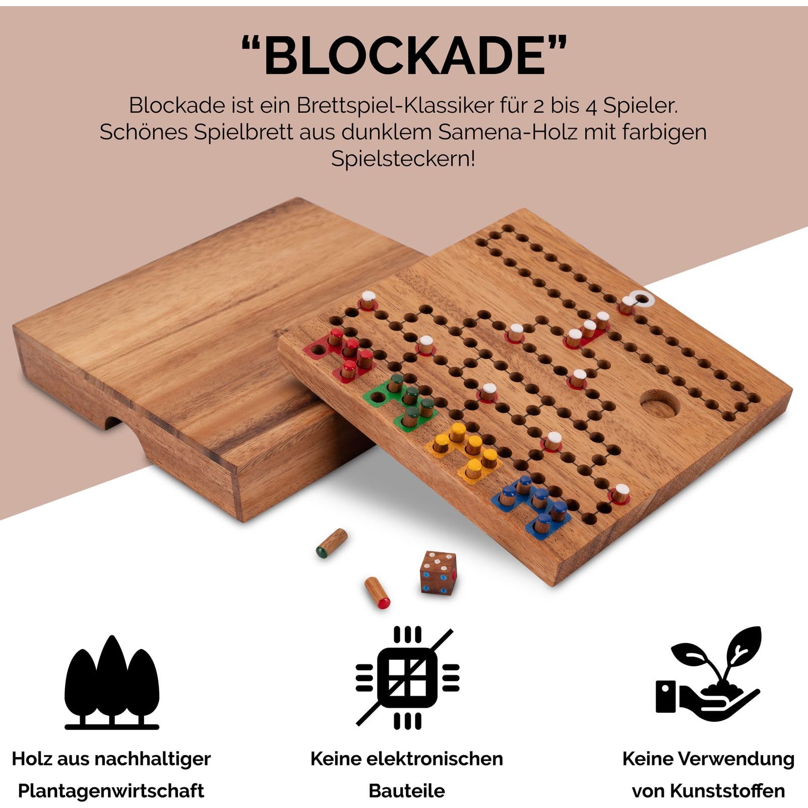 LOGOPLAY Tridomino, Domino A Triangolo, Gioco Di Posa, Gioco Da Tavolo In Legno Con Punti Colorati Marrone