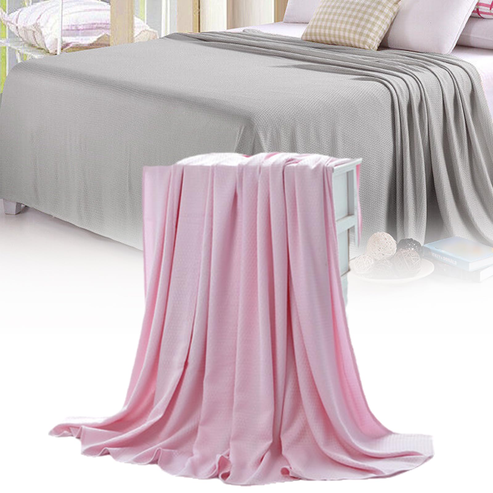 Georcep A-Light Pink Ice Blankets For Hot Sleepers And Night Sweats, Lightweight Cool Blanket, Ice Blanket For All-Season For Couch And Bed (,100×150Cm)