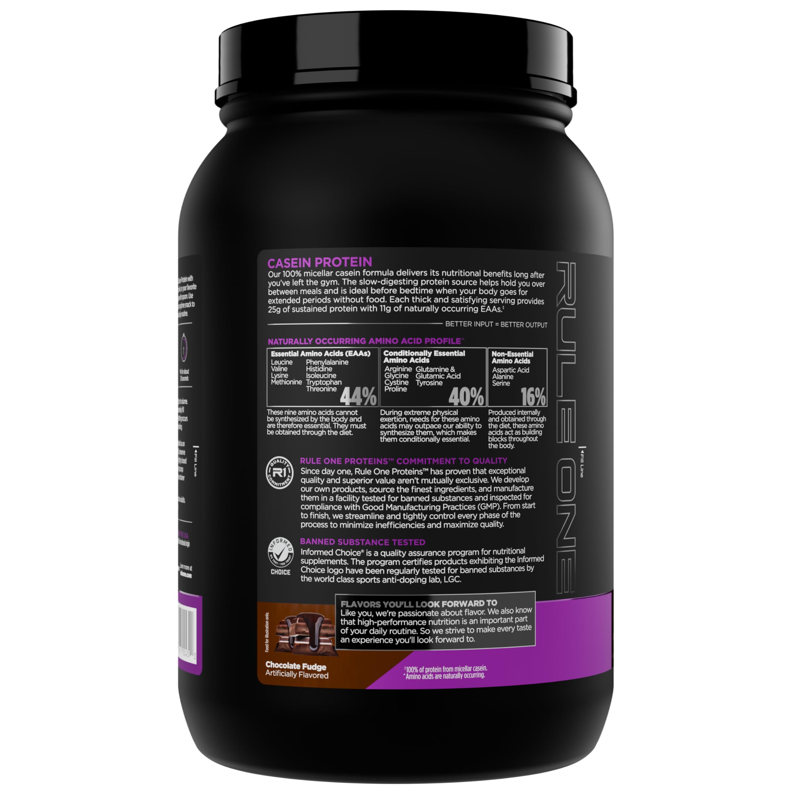Rule 1 Proteins Casein Protein, Chocolate Fudge, 26 Servings — Amazon image 3