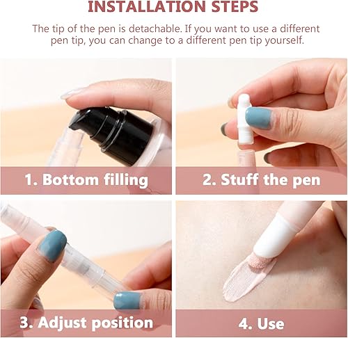 Miniatura 4 de 3 botellas vacías de brillo de labios de 0.1 fl oz (0.1 fl oz), recargable transparente, lápiz giratorio cosmético, aplicador de brillo de labios,