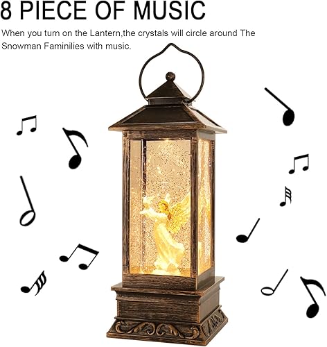 Miniatura 4 de Decoraciones de Navidad, globo de nieve de Navidad iluminado para el hogar, linterna de Navidad, linternas de agua brillantes con música de Navidad