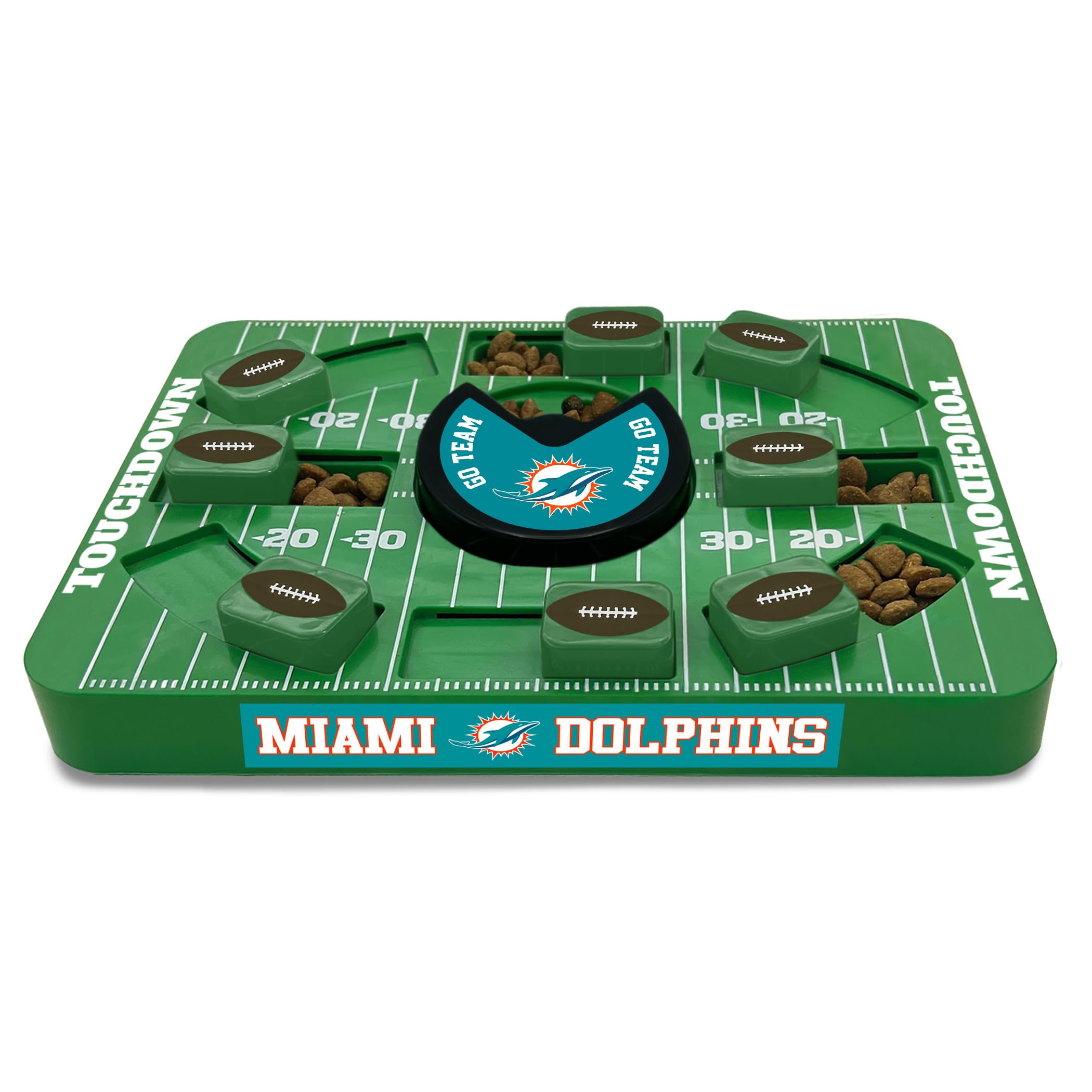 Pets First NFL Miami Dolphins Large Puzzle Toy for Dogs, Slow Feeder Board for Pets, New Bigger Size, Interactive Doggie Treat Toy