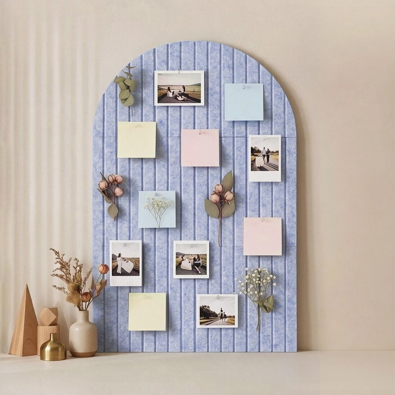 Acidea Large Arched Felt Bulletin Board, 90x60cm Cork Board Alternative