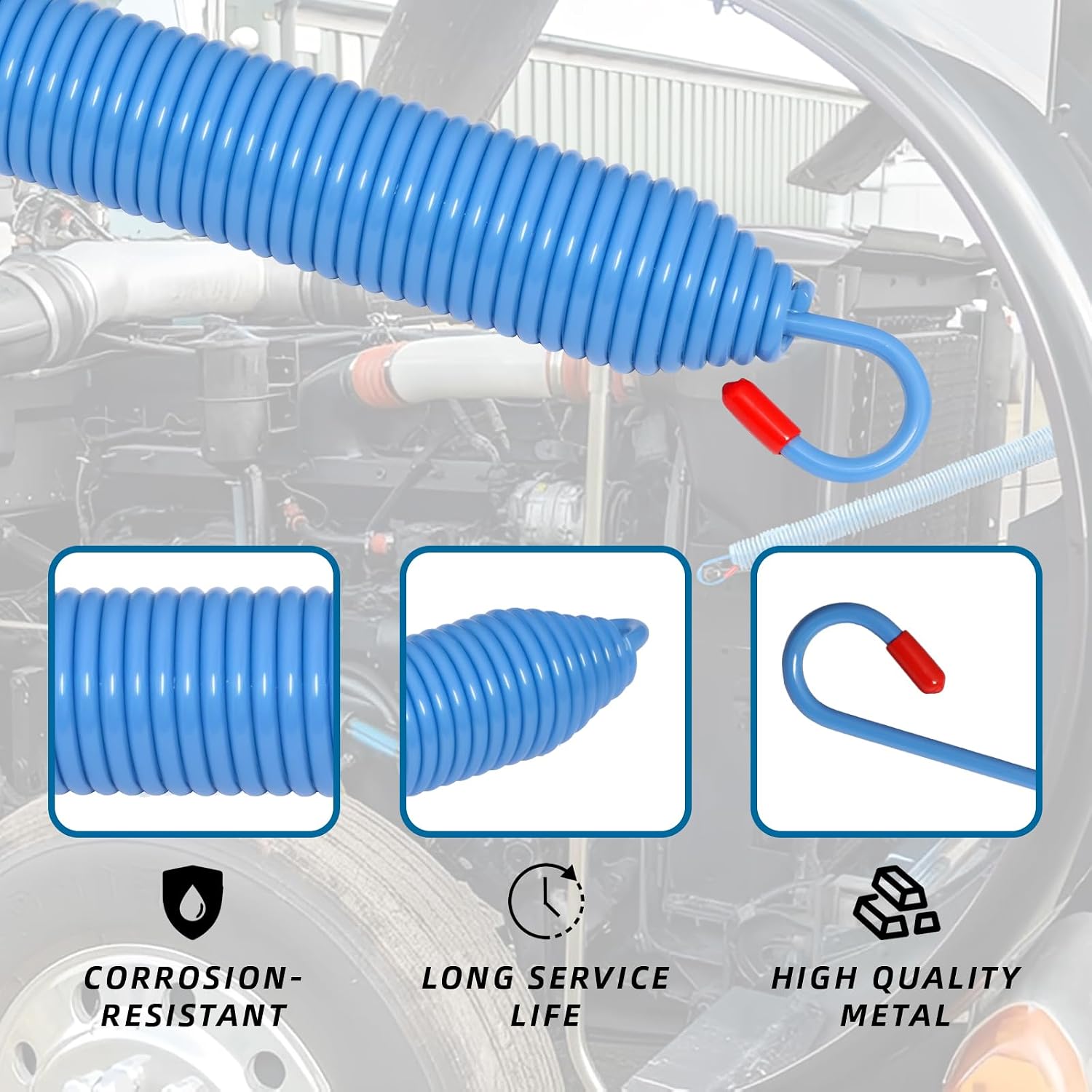 PENSUN Hood Spring Cable & Stud Bolt Kit for Peterbilt 357/377/379 (1987-2008) | Complete OEM Replacement Kit | Part# 13-03761, 13-03663, L92-6000-0718