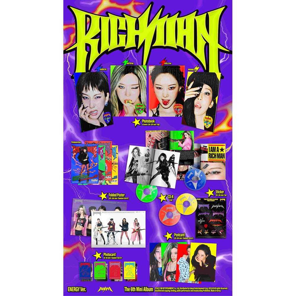 Amazon.com: (ENERGY VER.) AESPA - RICH MAN 6th mini album