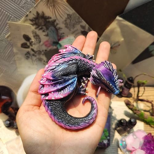 Miniatura 3 de Juego de moldes de silicona de resina epoxi de dragón para decoración de pasteles de fondant, hormigón, cemento, arcilla polimérica, alrededor de 3