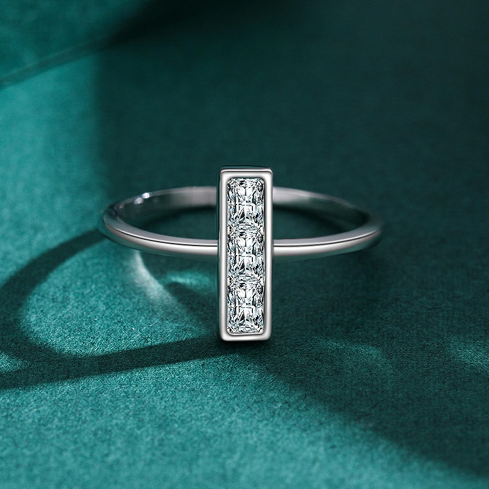 Anillos de compromiso para mujer, oro, alianza de boda de oro blanco único con moissanite, anillo de aniversario de oro auténtico