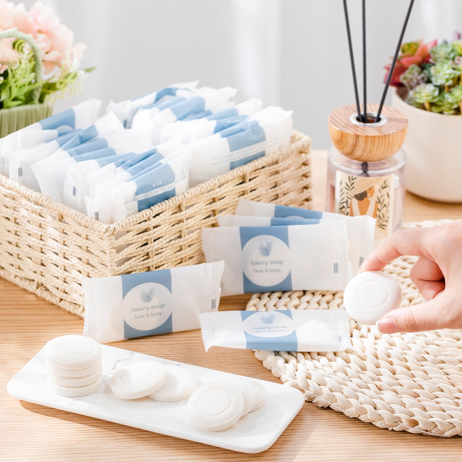 Kacctyen Mini-Bar-Seifen, 100 Stück, 100 Stück, einzeln verpackt, für Hotelseife, Reisegröße, Toilettenartikel für Gastronomie, Gästebad, Ferienwohnungen
