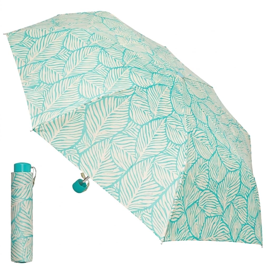 A2Z Ladies Supermini Umbrella Waterproof Wind Sun Protect Compact Soft Gip Dogtooth Black Daisy Leaf Print Lightweight Portable Heavy Rainfall Streets Travel Canopy Brolly