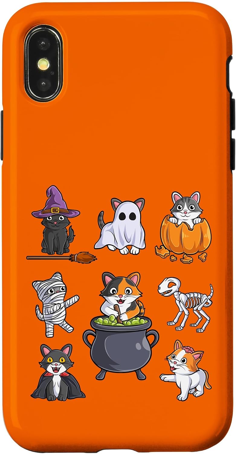 Cat Halloween Spooky Holiday Kawaii Cute Feline Cats Case for iPhone 12 mini image 5