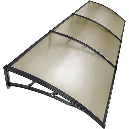 Yescom Door Window Awning Patio Cover UV Rain Polycarbonate Hollow Sheet Outdoor 2 Pack