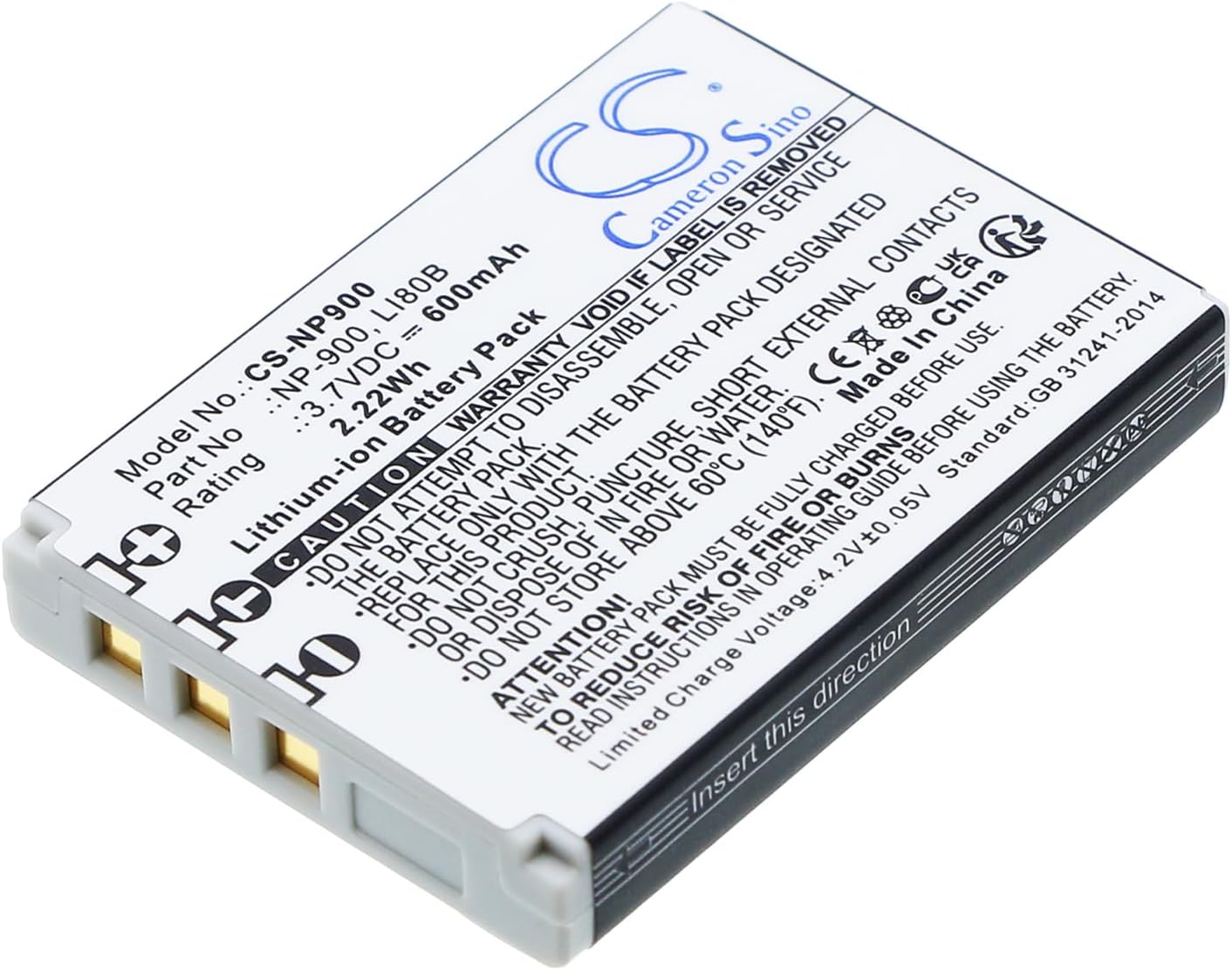 Battery compatible with OLYMPUS T-100 X-960 Li-80B 3.7V 600mAh