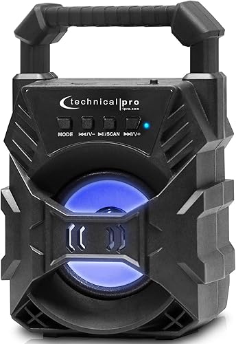 Miniatura 2 de Technical Pro Altavoz Bluetooth compacto recargable portátil con LED USB/FM/TF, diseño ligero y compacto que lo convierte en el altavoz perfecto