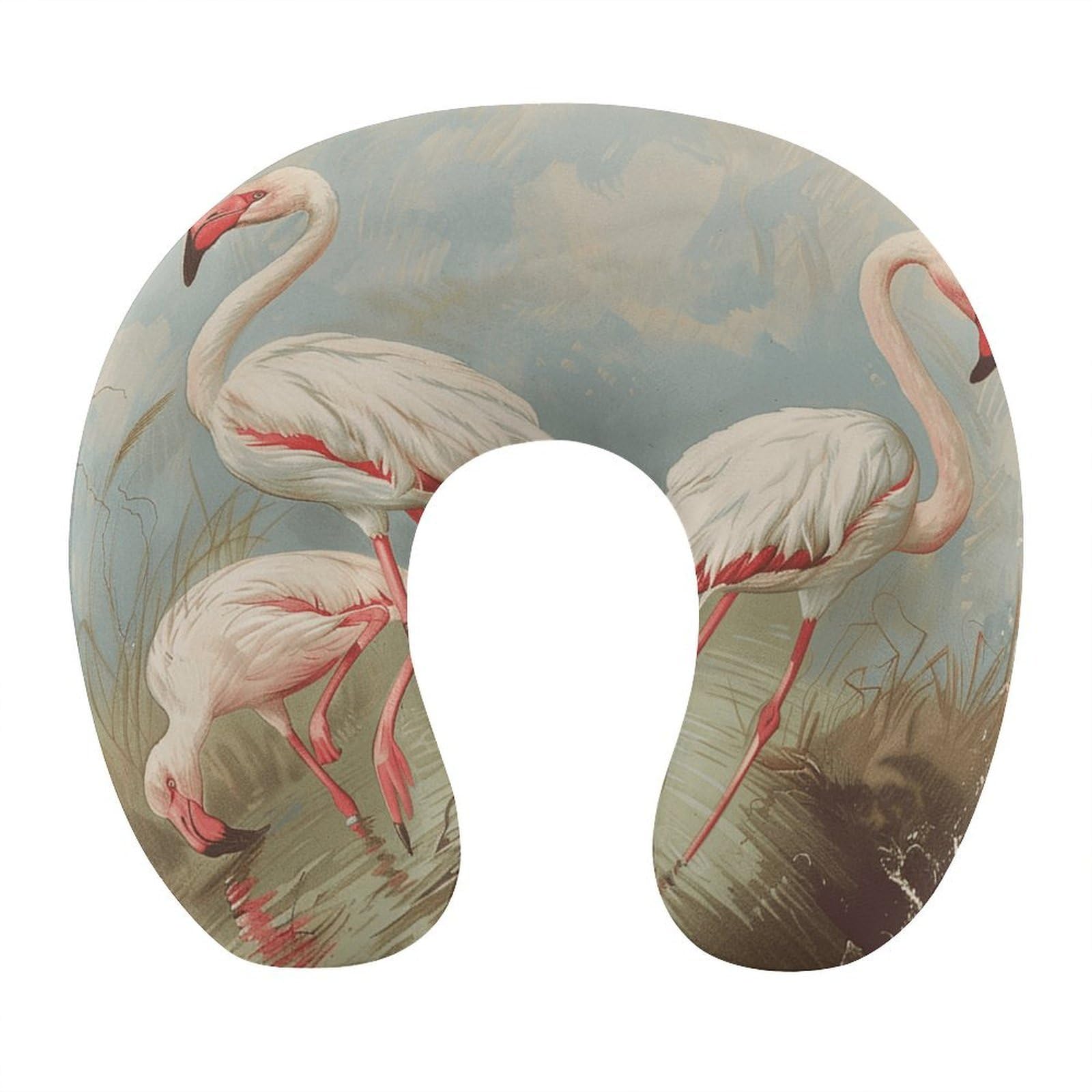 Btcowzrv Style Flamingo In Water U Shaped Neck Pillow Travel Pillows
