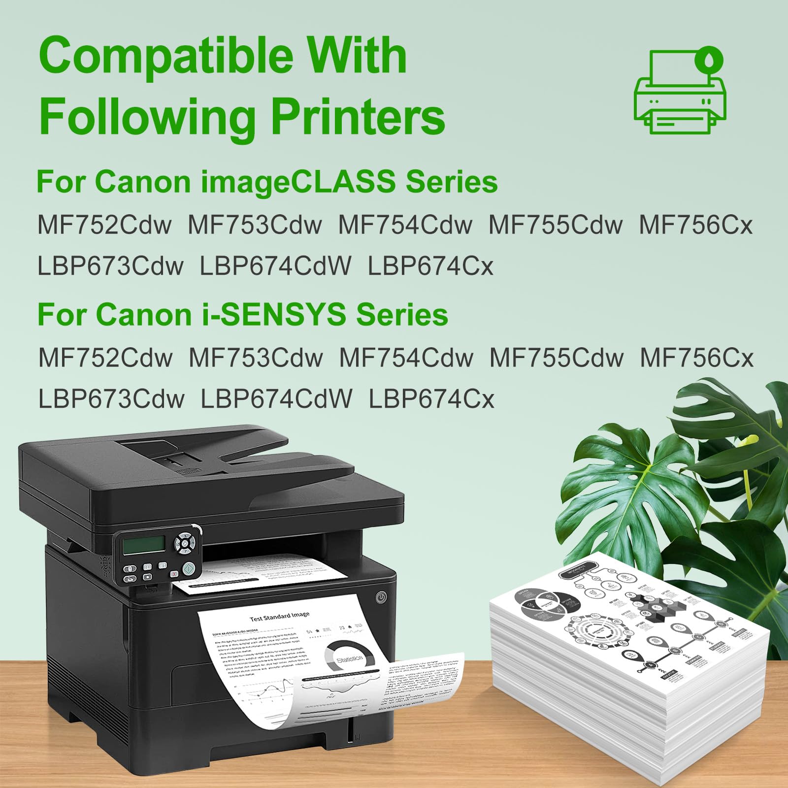 069H Toner compatibile con Canon CRG-069H 069 069H cartuccia toner per i-SENSYS MF752cdw ImageCLASS MF751Cdw MF753Cdw MF752Cdw MF756Cx LBP673Cdw LBP674Cx (nero, ciano, giallo, magenta, 4