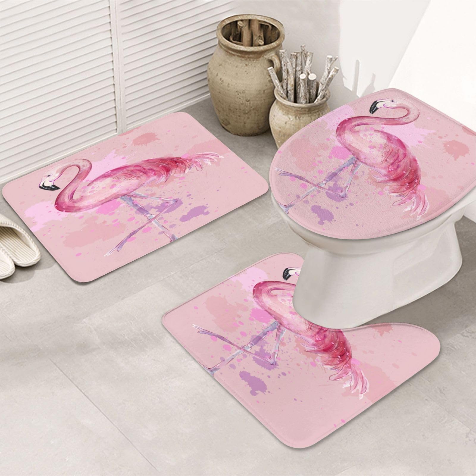 Tapis de salle de bain absorbant BONDIJ lot de 3 tapis WC antidérapants