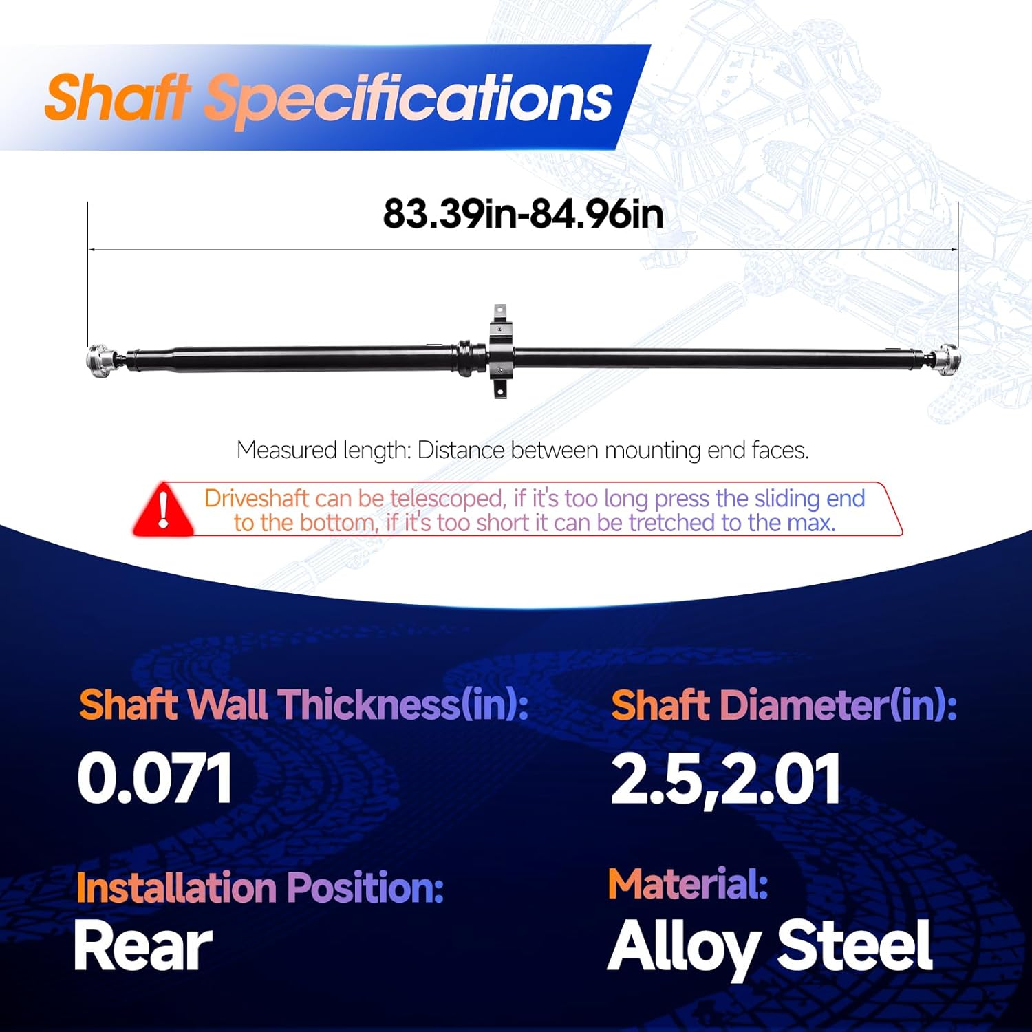 Rear Drive Shaft Prop Shaft Driveshaft Assembly Fit for Ford Fusion 2013-2020 & Lincoln MKZ 2013-2019, Sedan AWD All Engine, Replace# 652024, DG9Z4R602A