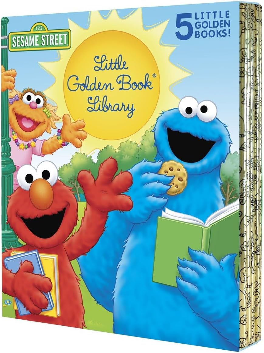 Sesame Street Little Golden Book Library 5-Book Boxed Set: My Name Is Elmo; Elmo Loves You; Elmo's Tricky Tongue Twisters; The Monster on the Bus; The Monster at the End of This Book Hardcover – Picture Book, September 12, 2017