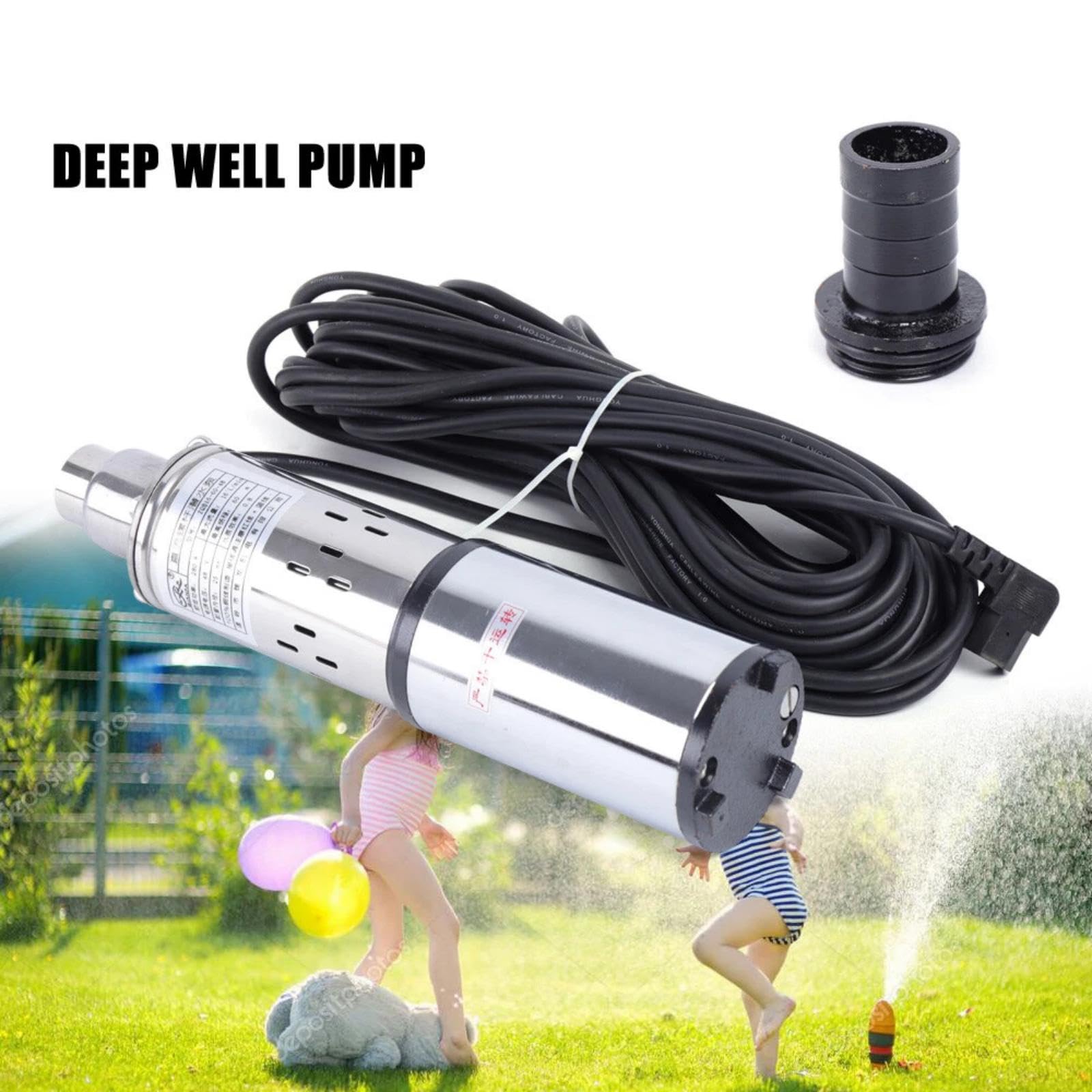 Pompa per fontana profonda, 280 W DC 48 V, pompa sommersa in acciaio inox, pompa sommergibile, pompa solare, per acqua domestica, giardino, stagni