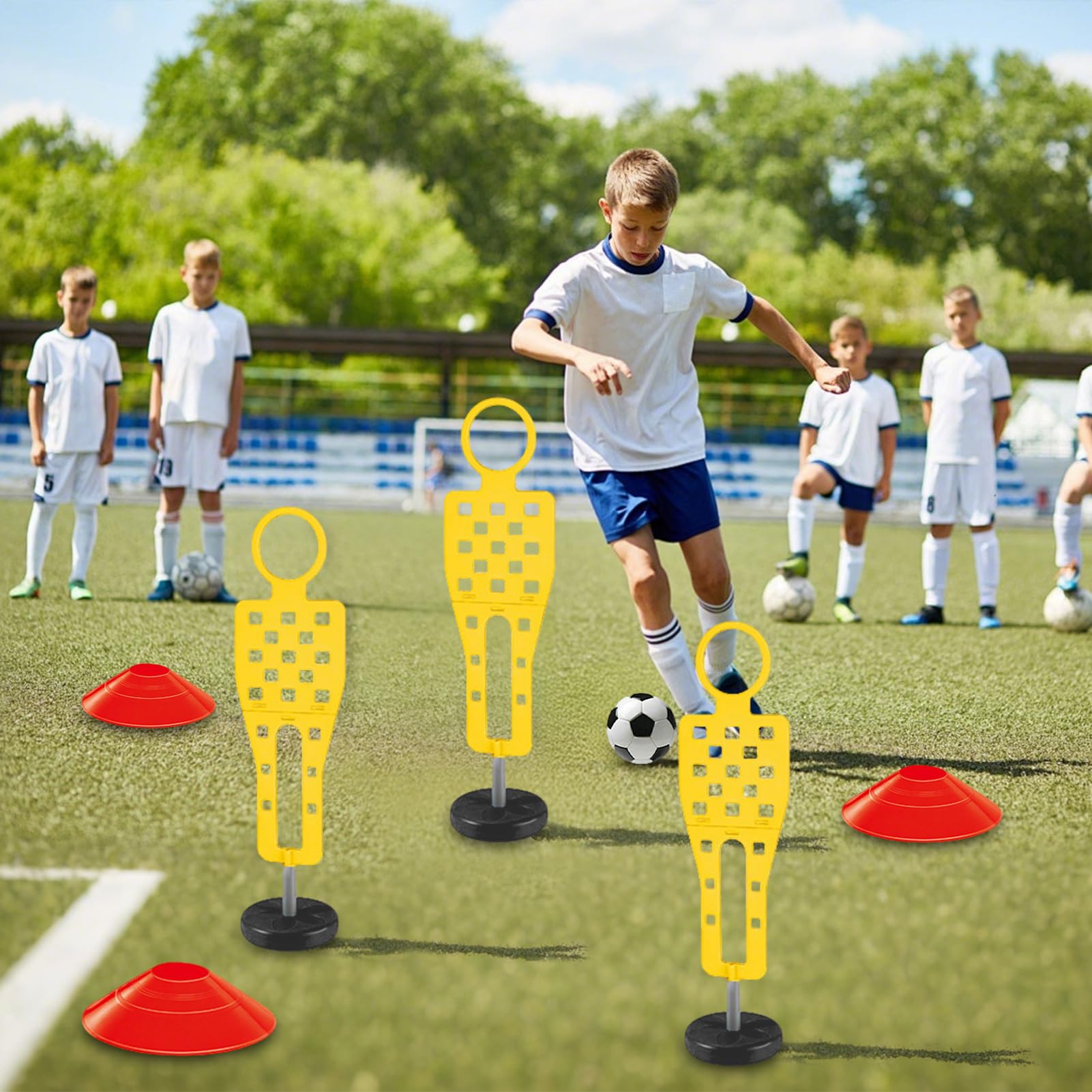 Attrezzatura Per Calcio | Sagome Allenamento Calcio | Kit Gioco Ostacoli Educativo Bambini Attività Multiplayer Da Esterno Casa Palestra Giardino
