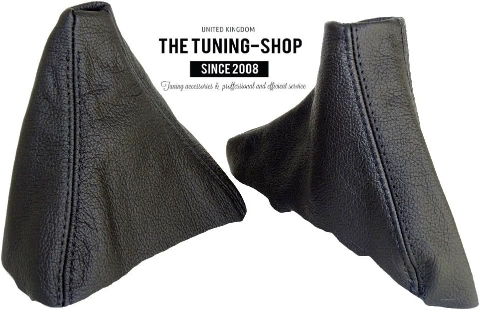 Compatible with Shift Boot & E Brake Boot for BMW E90 E91 E92 E93 2005-2013 3 Series Black Genuine Italian Leather Black Stitch