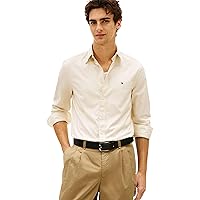Tommy Hilfiger Camicia da Uomo Flex Popeline Solid RF MW0MW37550 Camicia L/S
