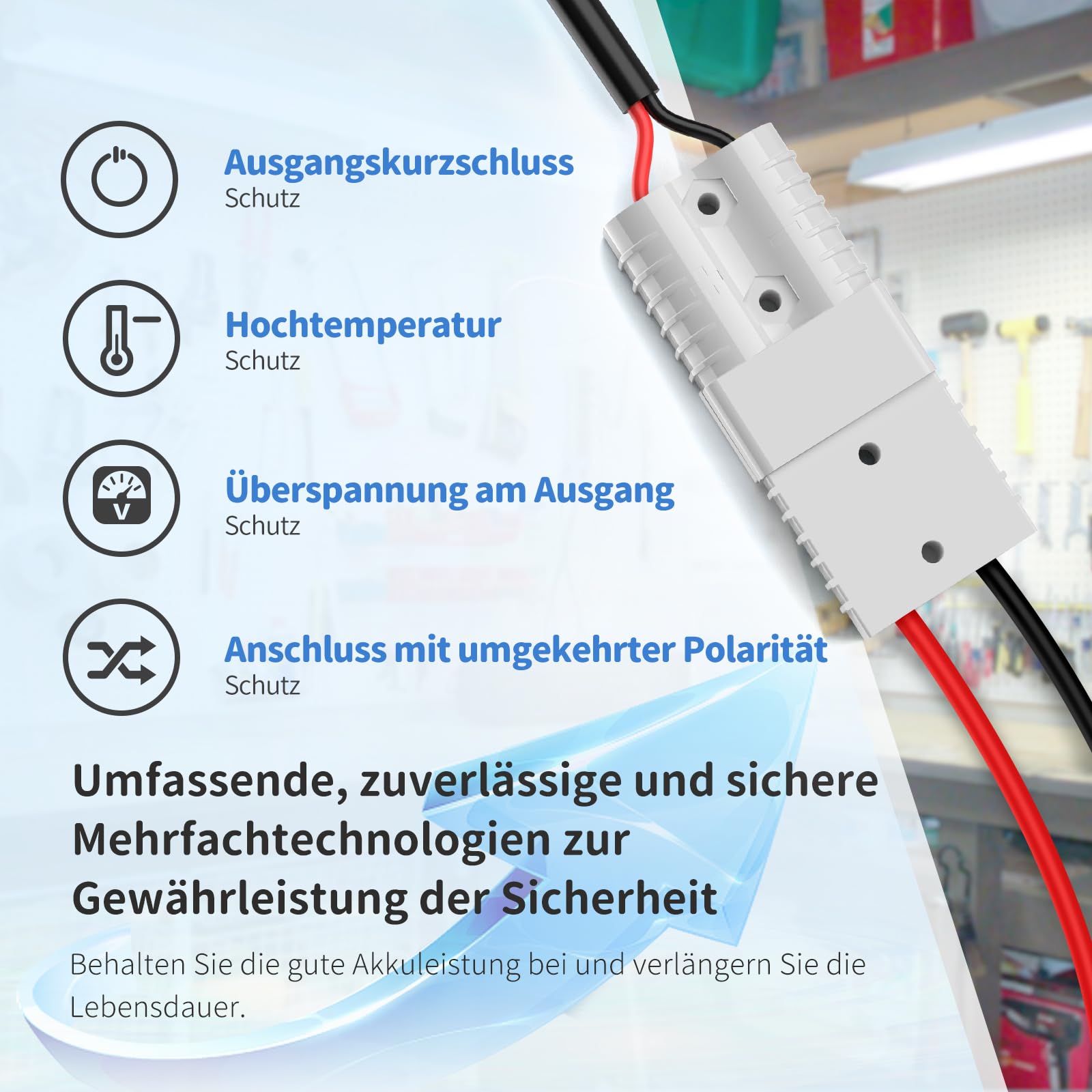 Redodo 14,6V 10A Lifepo4 Cargador de Batería para Baterías Litio Hierro Fosfato, Carga Rápida, Alta Eficiencia de Carga, Diseñado para Cargar Baterías LiFePO4 en Ciclo Profundo