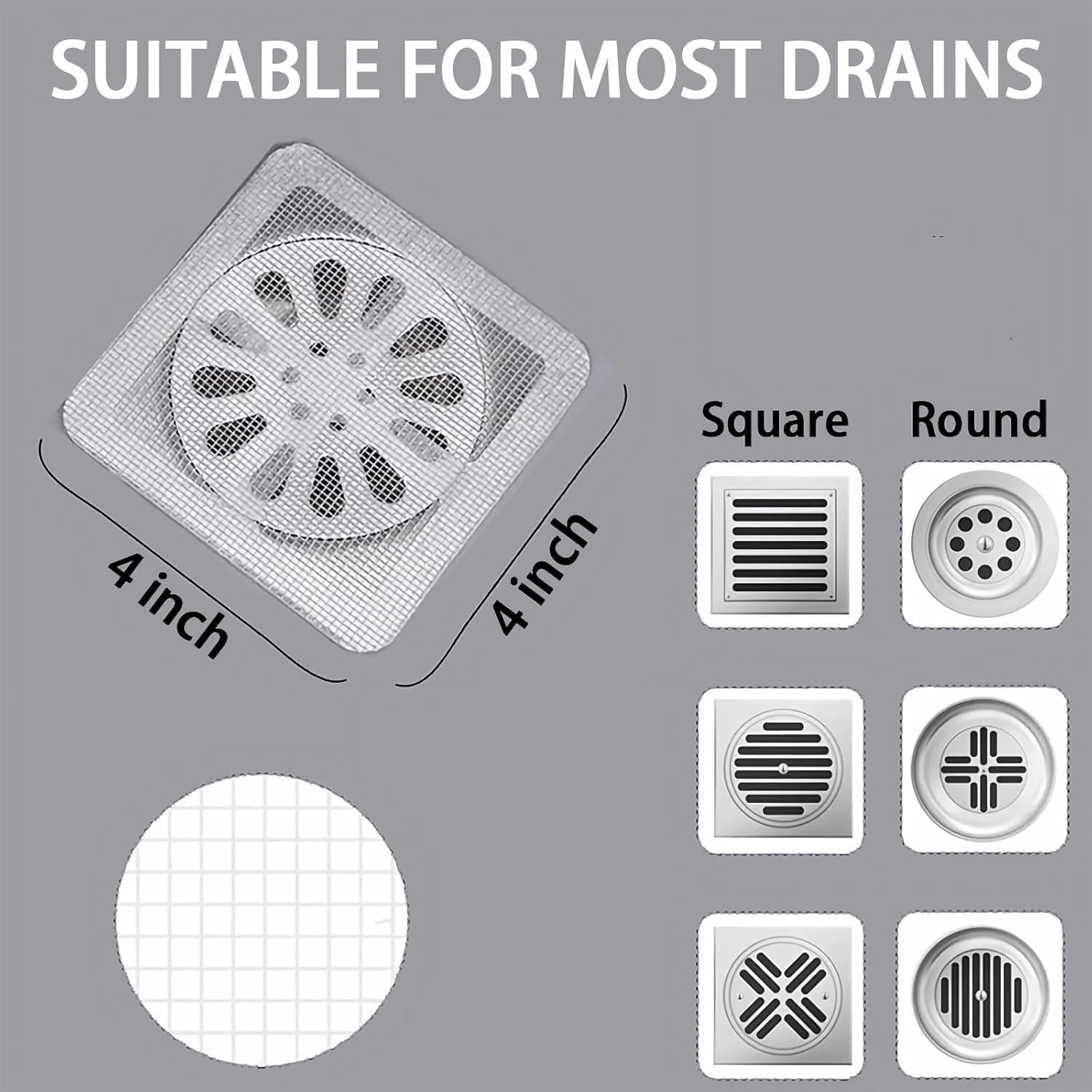 KESI 10 Pcs Drain Sticker Hair Catcher for Bathroom, Kitchen Sink & Shower – Anti-Clogging Silicone Drain Cover – Reusable, Waterproof Filter Net – Prevents Hair & Waste Blockage - Image 5 thumbnail