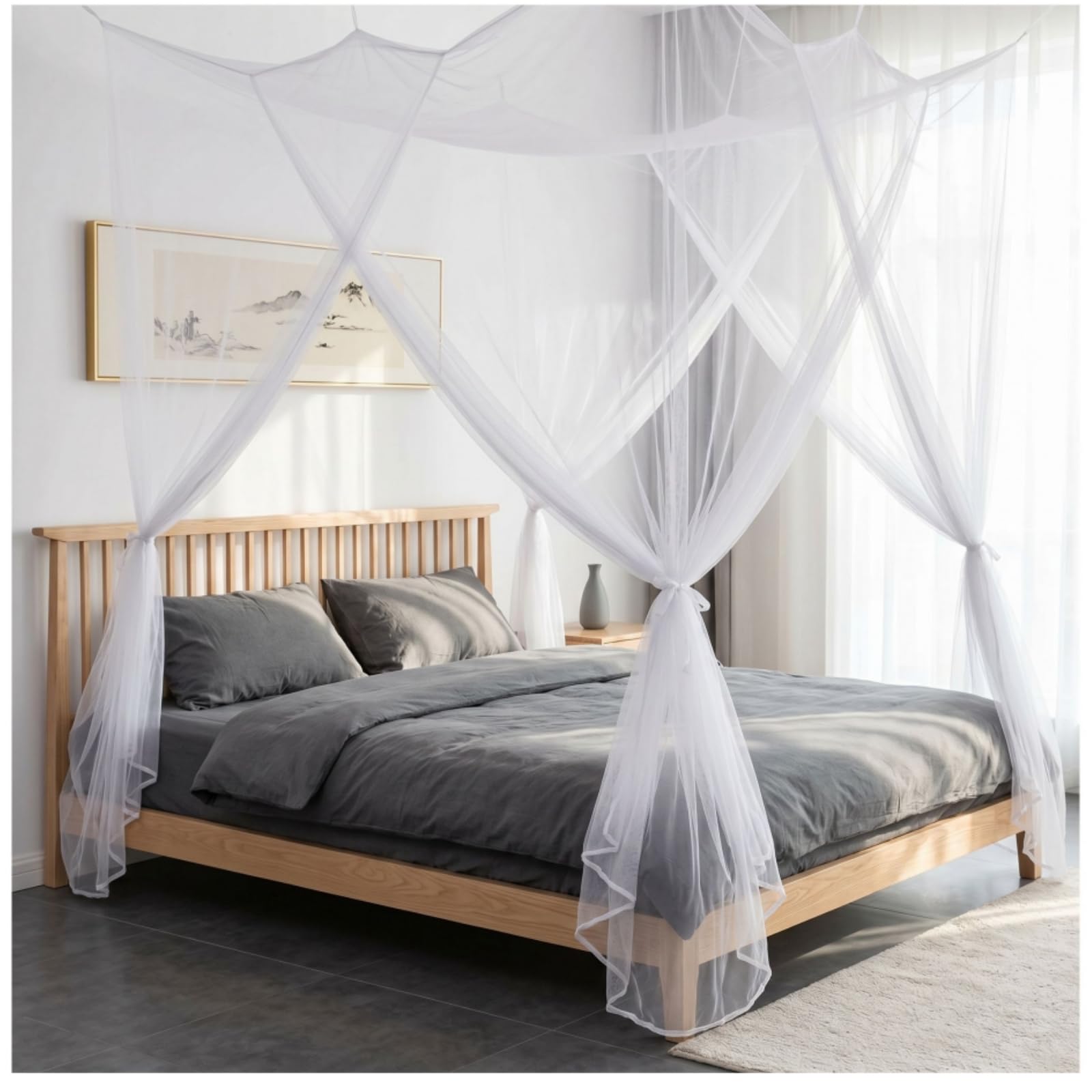 Baldaquin moustiquaire de lit Tebery un rideau circulaire élégant pour chambre moderne