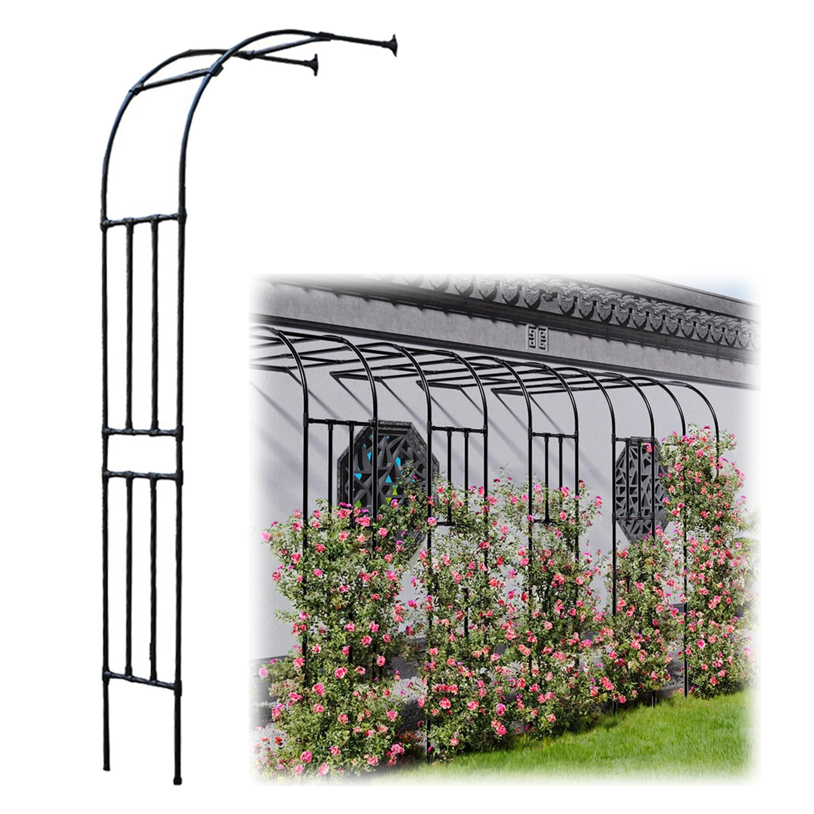 Support de mariage robuste et arche décorative en métal noir premium