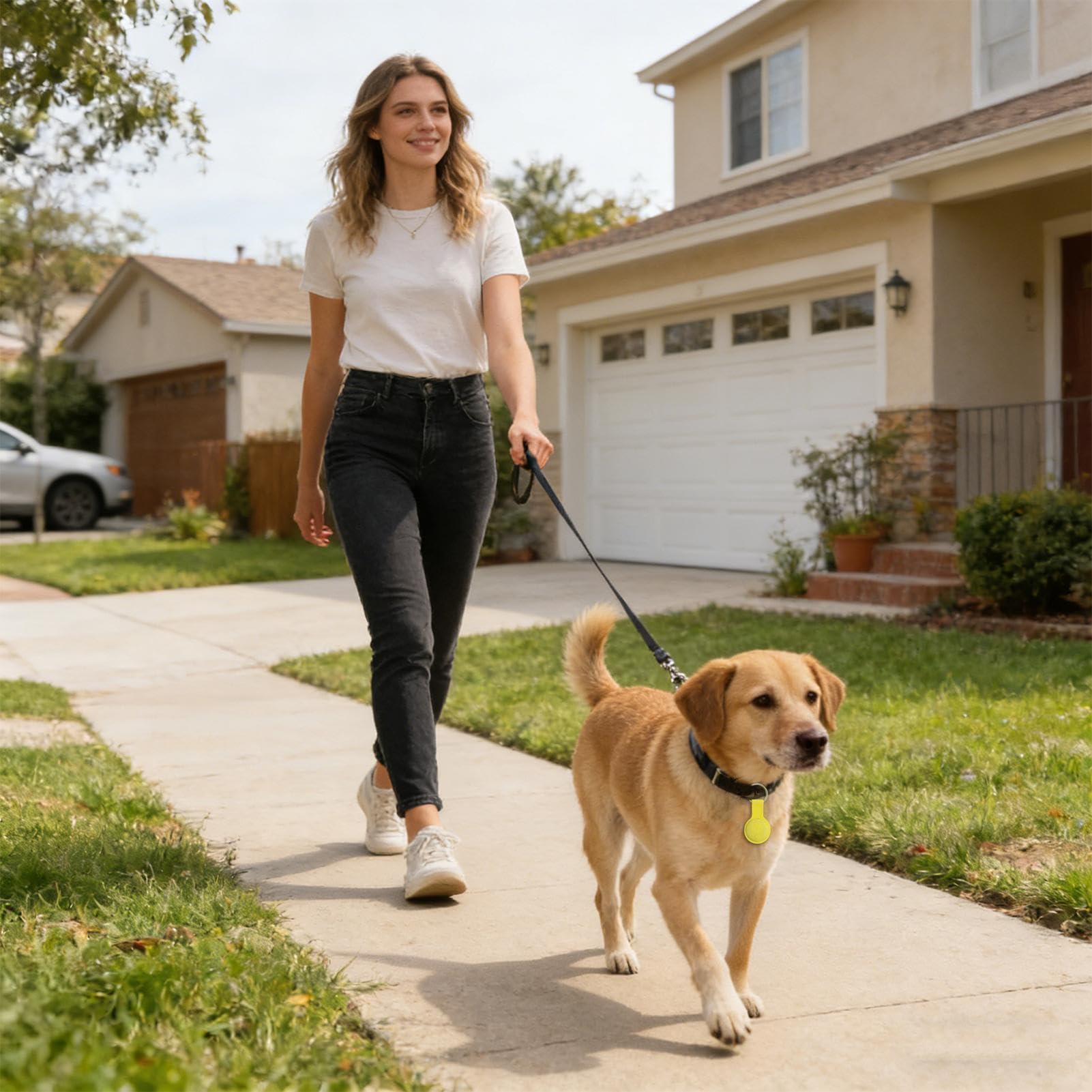 Collare GPS per cani, senza abbonamento, lungo raggio per dispositivo di localizzazione, costruzione impermeabile con regolabile, strumento di localizzazione in reale per passeggiate