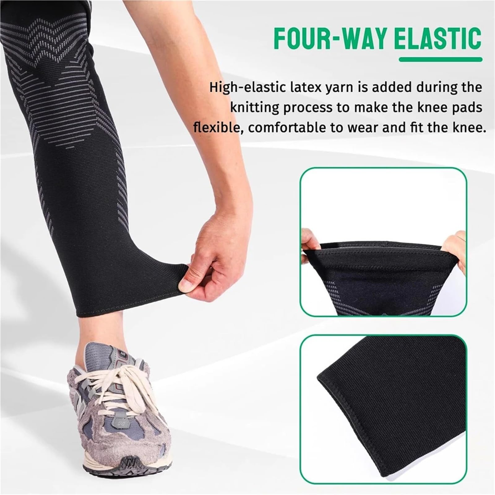 Gambali a compressione per tutta la gamba Manicotti for gambe a compressione 1/2 pezzo a lunghezza intera - Supporto for ginocchia e polpacci for for sport allenamento for uomini donne(Black-2PCS,L)