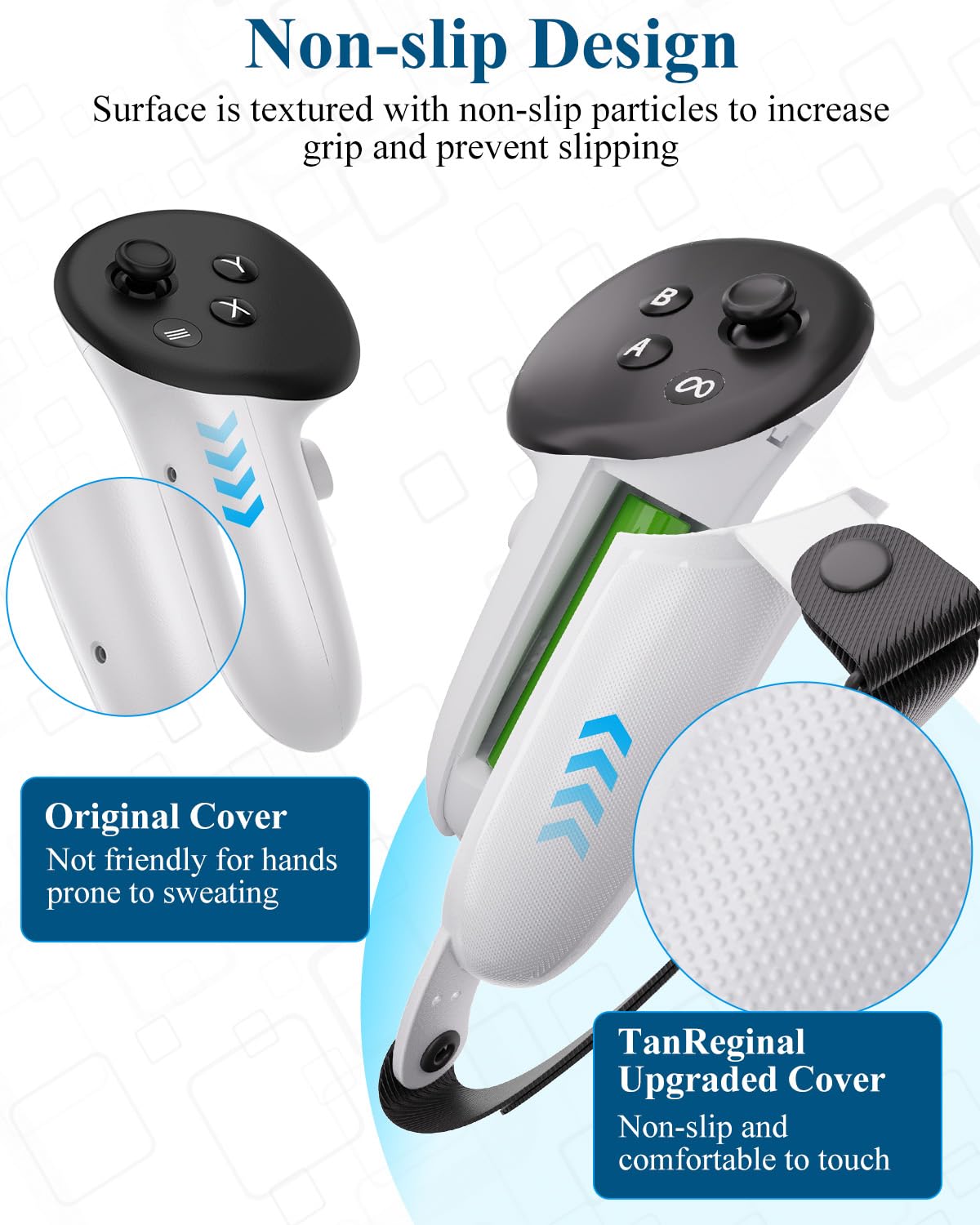  quest 3 +おまけ TanReginal Meta Quest 3 Denetleyici Tutamakları (1 Çift) için Pil