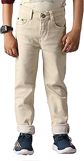 ADBUCKS Boy's Regular Fit Mid Rise Jeans Stretchable Denim Fabric Button with Fly Zip