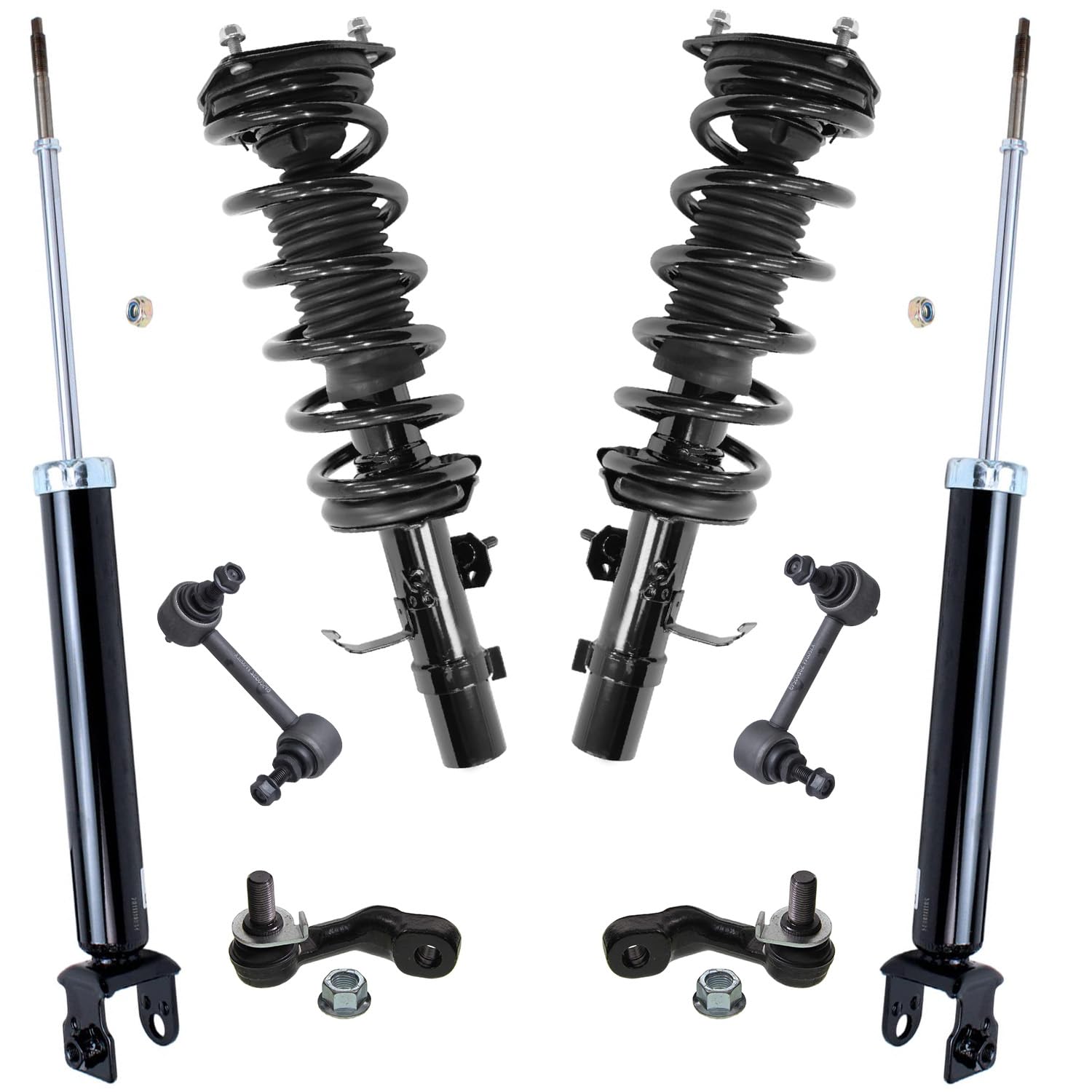 Kit de Suspensão Detroit Axle AWD 8 Peças para INFINITI G35 2004-2006 - 2 Estribos Dianteiros com Molas, 2 Amortecedores Traseiros e 4 Terminais de Barra Estabilizadora