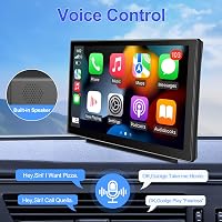 Podofo 9" IPS Autórádió Vezeték Nélküli Apple CarPlay & Android Auto Támogatással - Érintőképernyős Bluetooth Médialejátszó, FM, USB, AUX 3