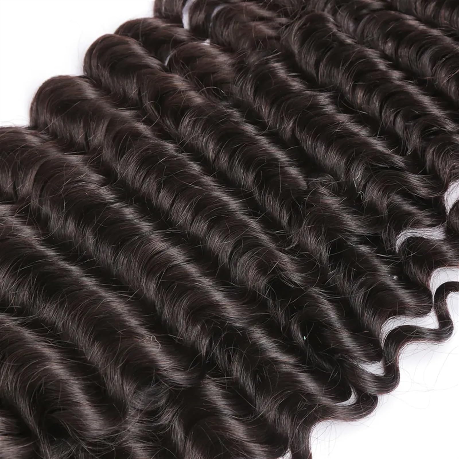 Paquetes Mechones de cabello ondulado profundo, cabello rizado profundo, 1/3/4 mechones, extensiones de cabello humano brasileño, extensiones de cabello negro Natural Paquetes de cabello humano(REMY H