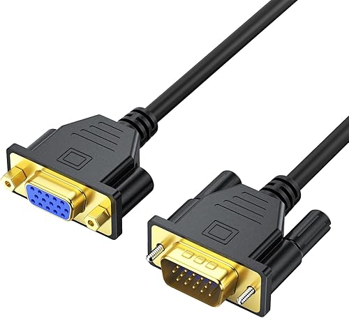 Miniatura 10 de UV-CABLE Cable de extensión VGA, cable VGA macho a hembra de 6 pies (VGA 15 pines), SVGA macho a hembra HD15 monitor adaptador de video compatible