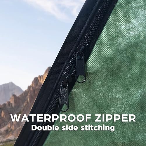Miniatura 7 de LYN Tienda de campaña de emergencia reutilizable con cremallera extragrande, impermeable, térmica, ignífuga, ligera, con paracordestaca para