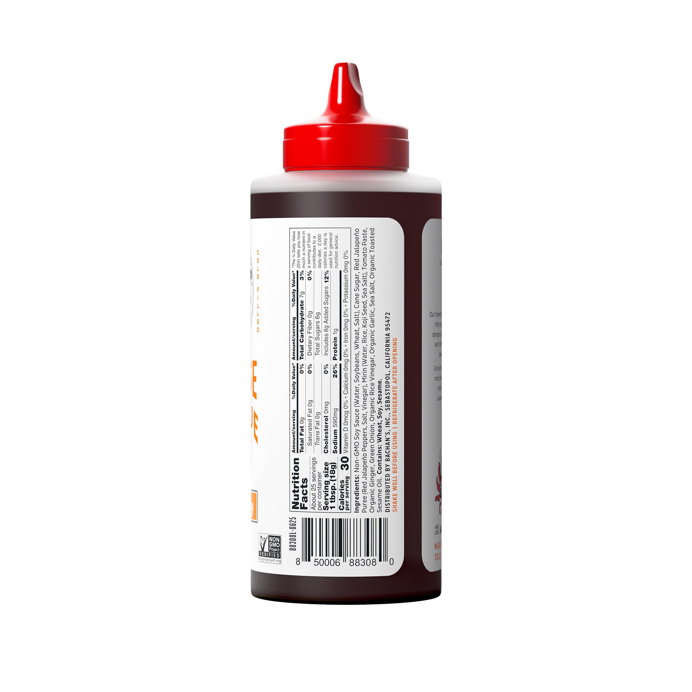 Bachan's - La salsa originale giapponese per barbecue – piccante e speziato, 500 ml, piccolo lotto, senza OGM, senza conservanti, vegano e senza BPA.