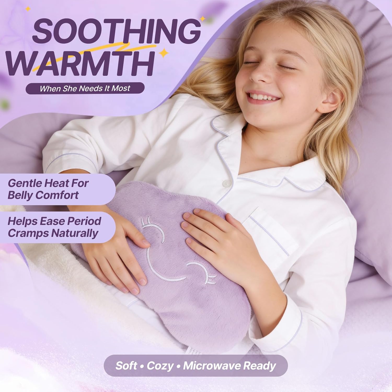 First Period Kit for Girls 9–12 – Tween Menstrual Starter Kits with 8 PC Period Gift Kits for for Tween Girls Gift-Ready Box (Purple)