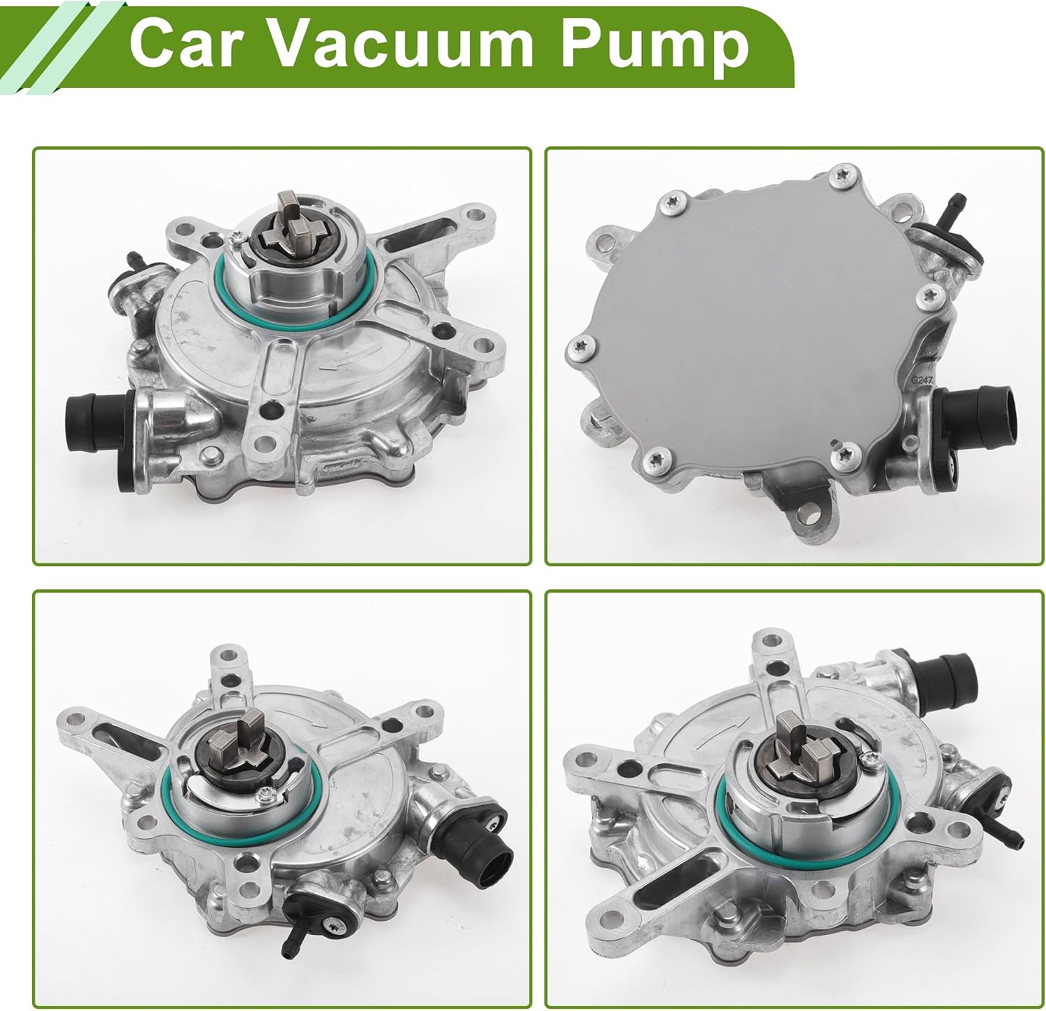 Brake Vacuum Pump No.2762300265 Engine Vacuum Pump for Mercedes-Benz C300 W204 2013-2014 3.5L V6 Aluminum Alloy Silver Tone 1 Pc