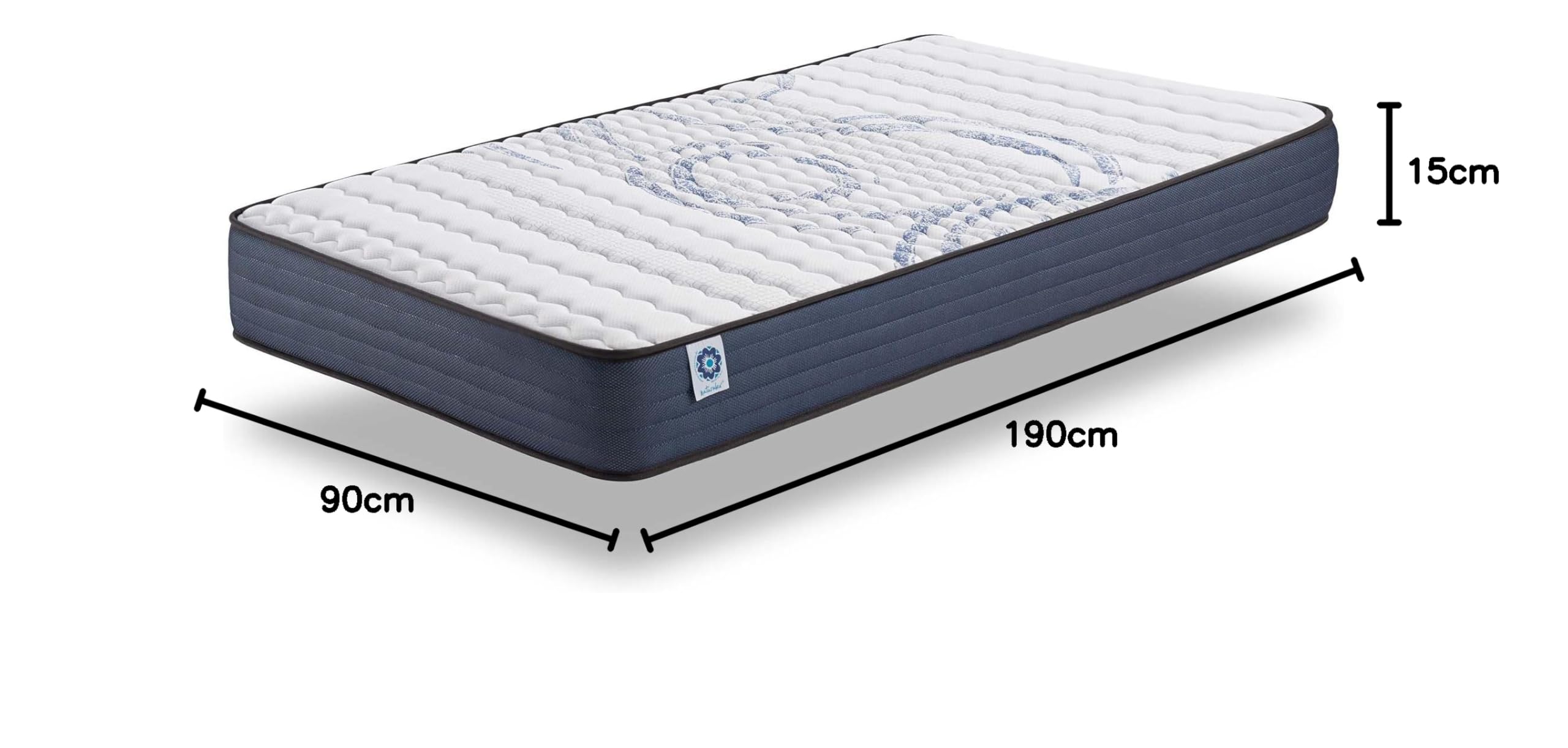 Naturalex - Perfectsleep Matras - Traagschuim 80x190 cm - H2 - Hoogte 15cm - Ademende Evenwichtige Ondersteuning Matras - Ademend, Stevig, Comfortabel - Maximaal Herstelvermogen