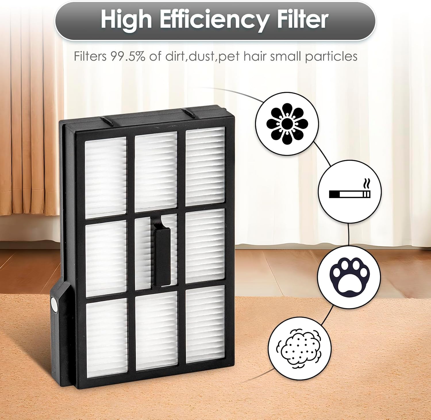 (4 Pack) Omni E28 Replacement HEPA Filters Compatible with Eufy Omni E28/ Omni E25 Robot Vacuum Cleaner, Accessories Kit, Upright Filter, Canister Filters, Vacuum Filters