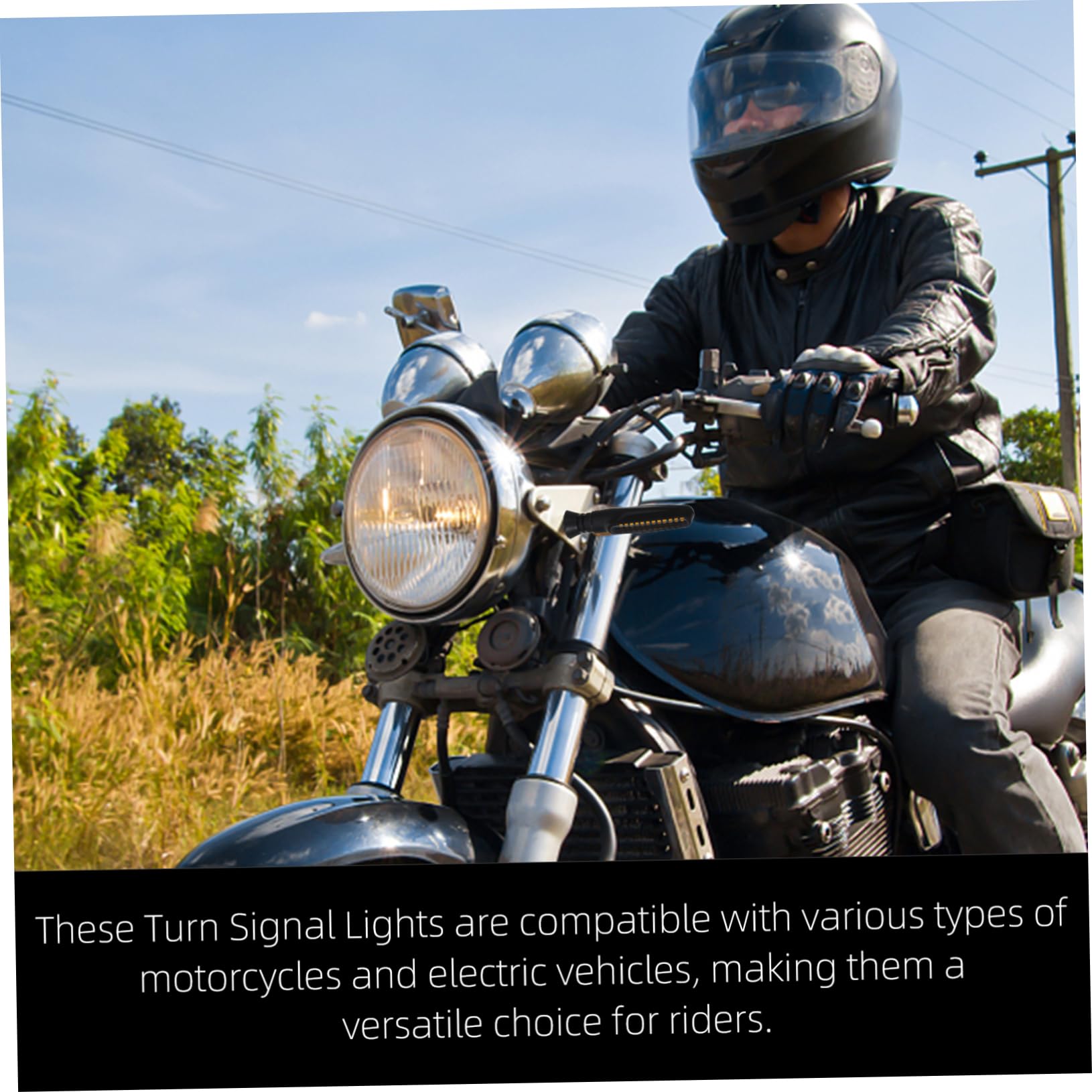 Para stylowych kierunkowskazów LED do motocykli i pojazdów elektrycznych, łatwa instalacja w różnych modelach, solidna konstrukcja.